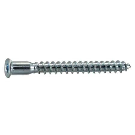 Midwest Fastener Wood Screw, M5, 50 mm, Zinc Plated Steel Flat Head Hex Drive, 15 PK 38546